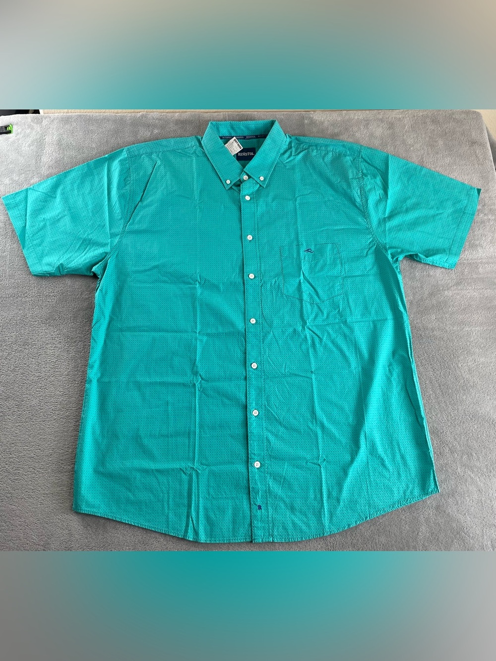 Resistol Cowboy Western Button Up Shirt Turquoise XXL BIG Short Sleeve New NWT